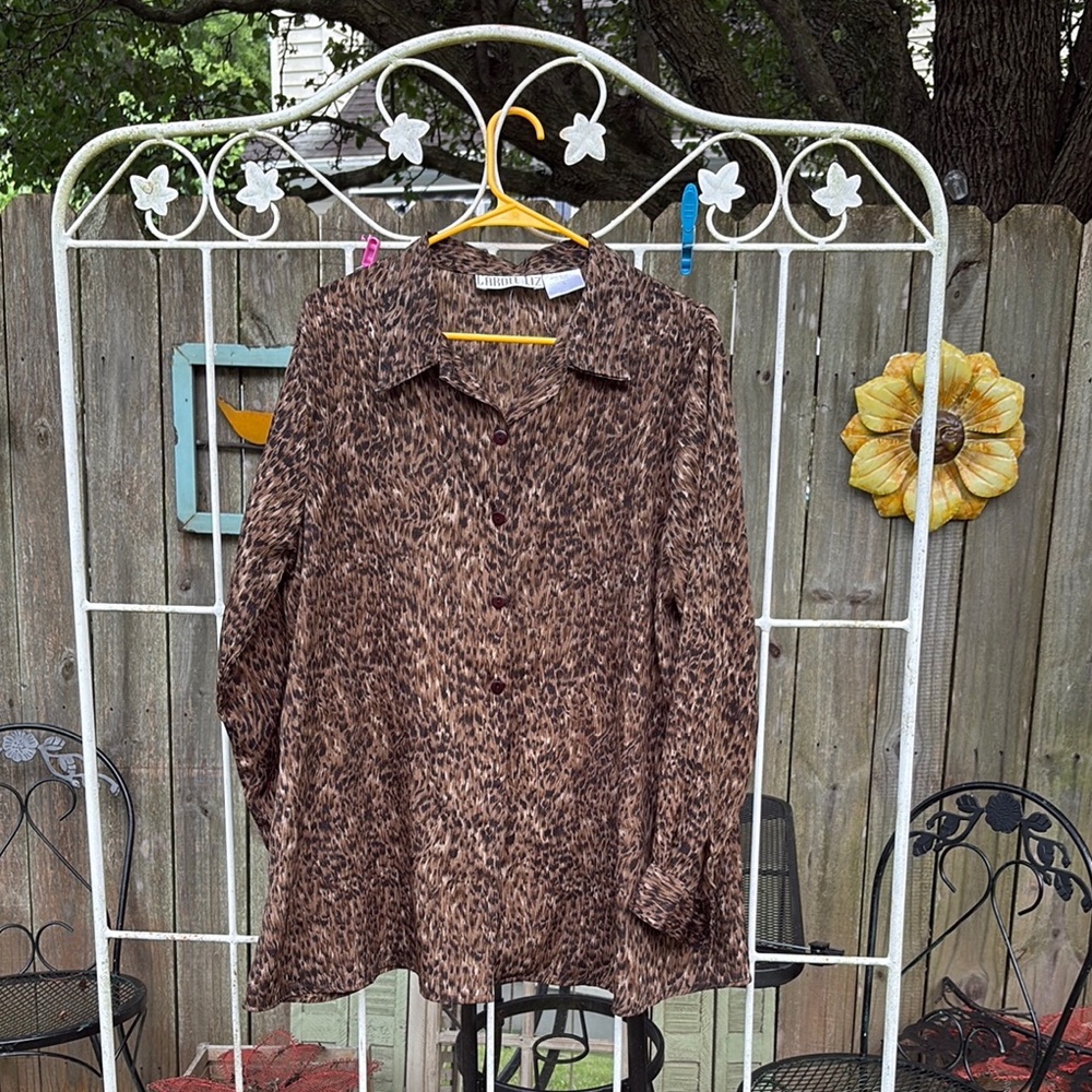 Elegant Leopard Print Blouse vintage
